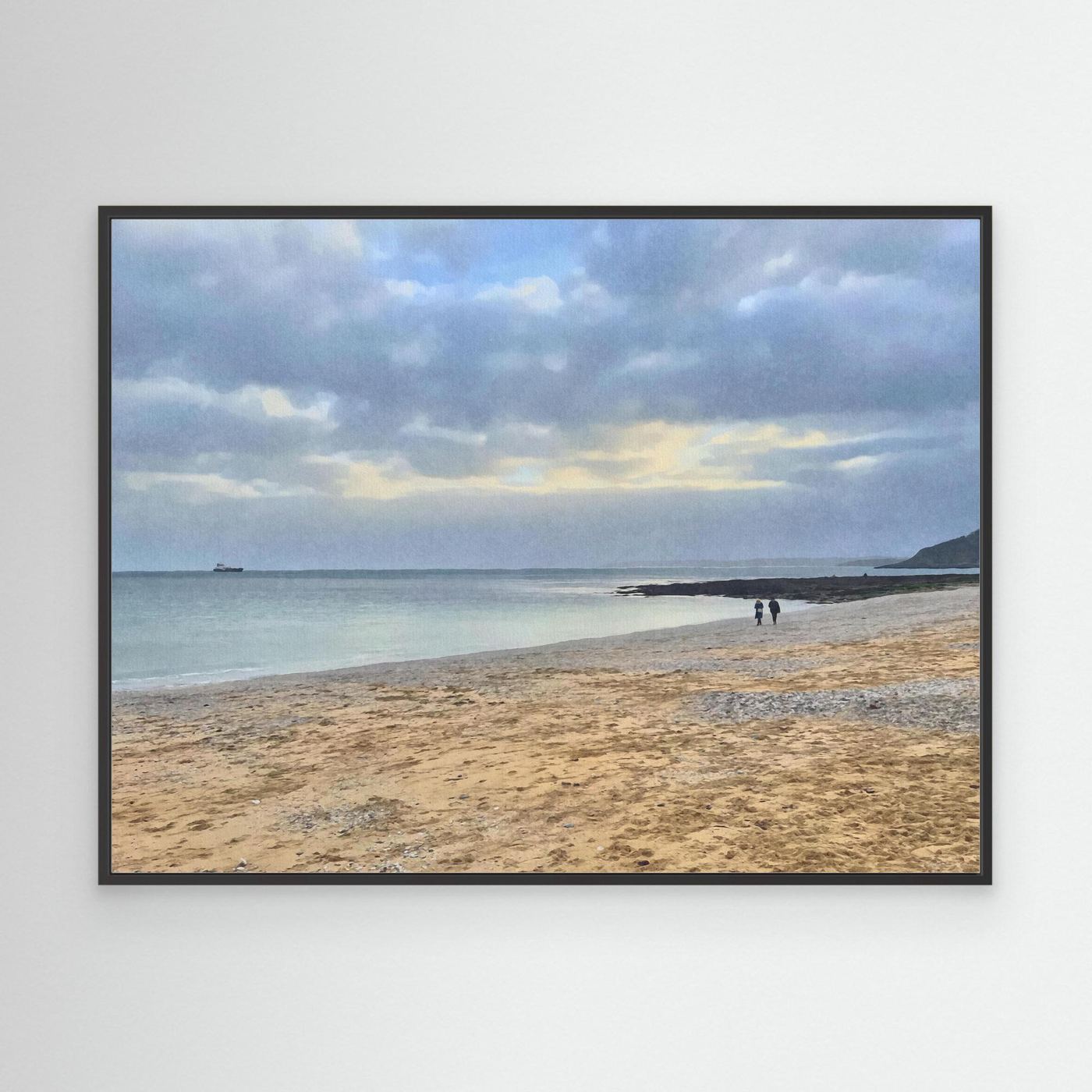 Winter Walk at Gylly Canvas Print