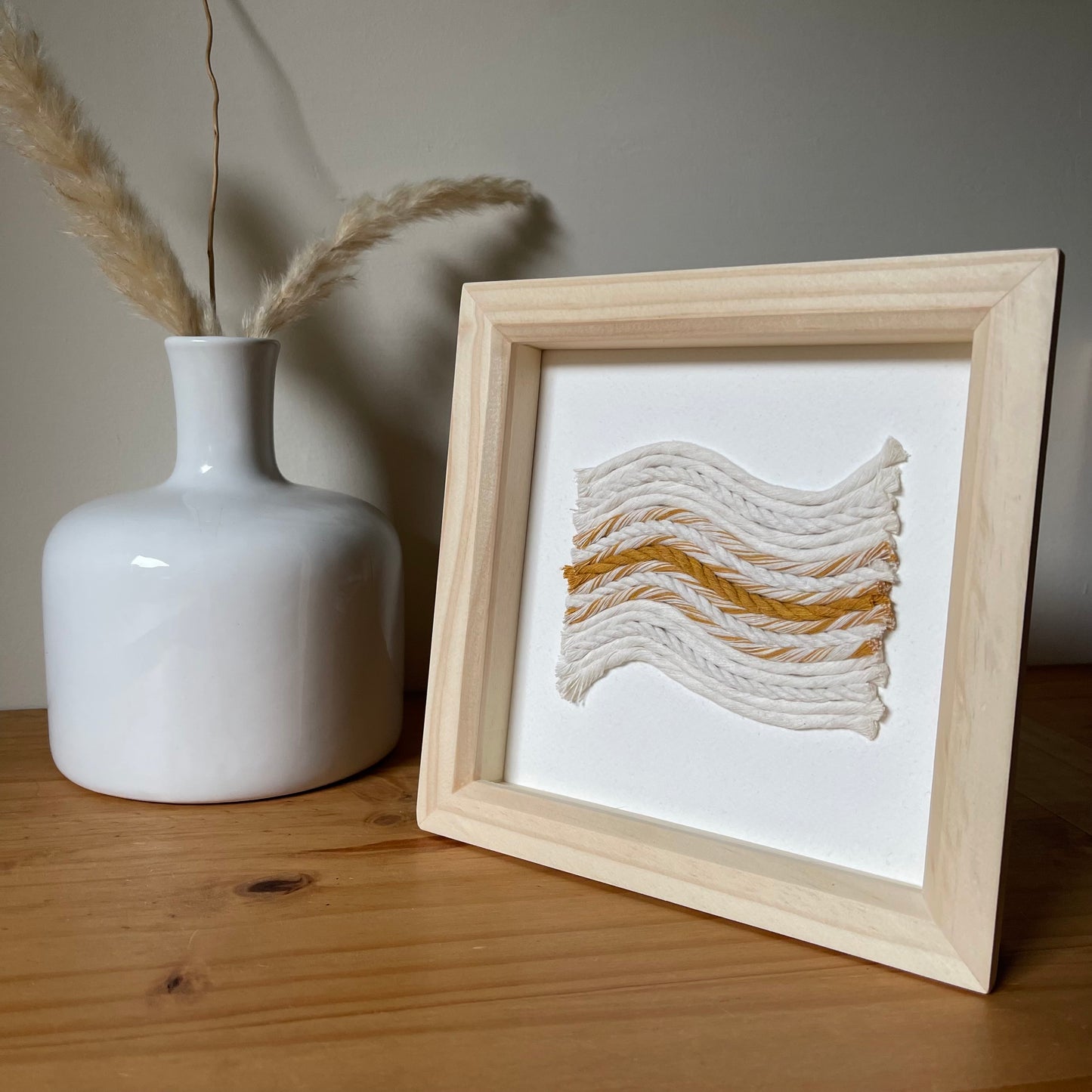 Yellow and Cream Rope Textile Art