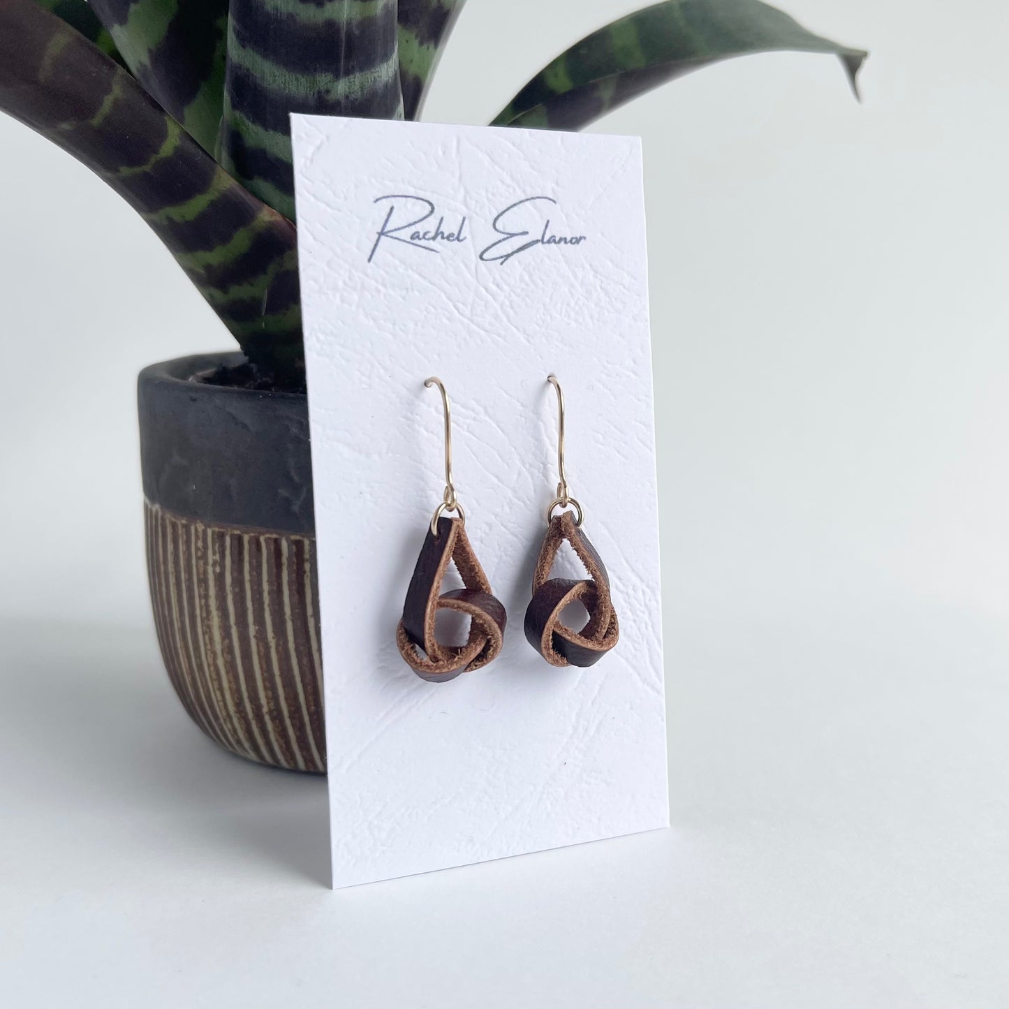 Knotted Leather Earrings