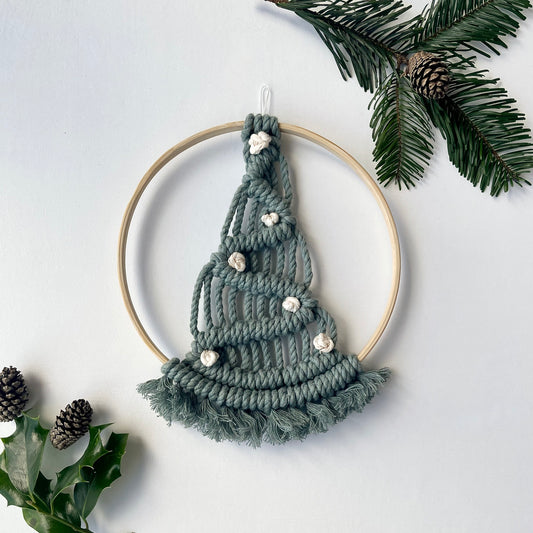 Green Macrame Christmas Tree