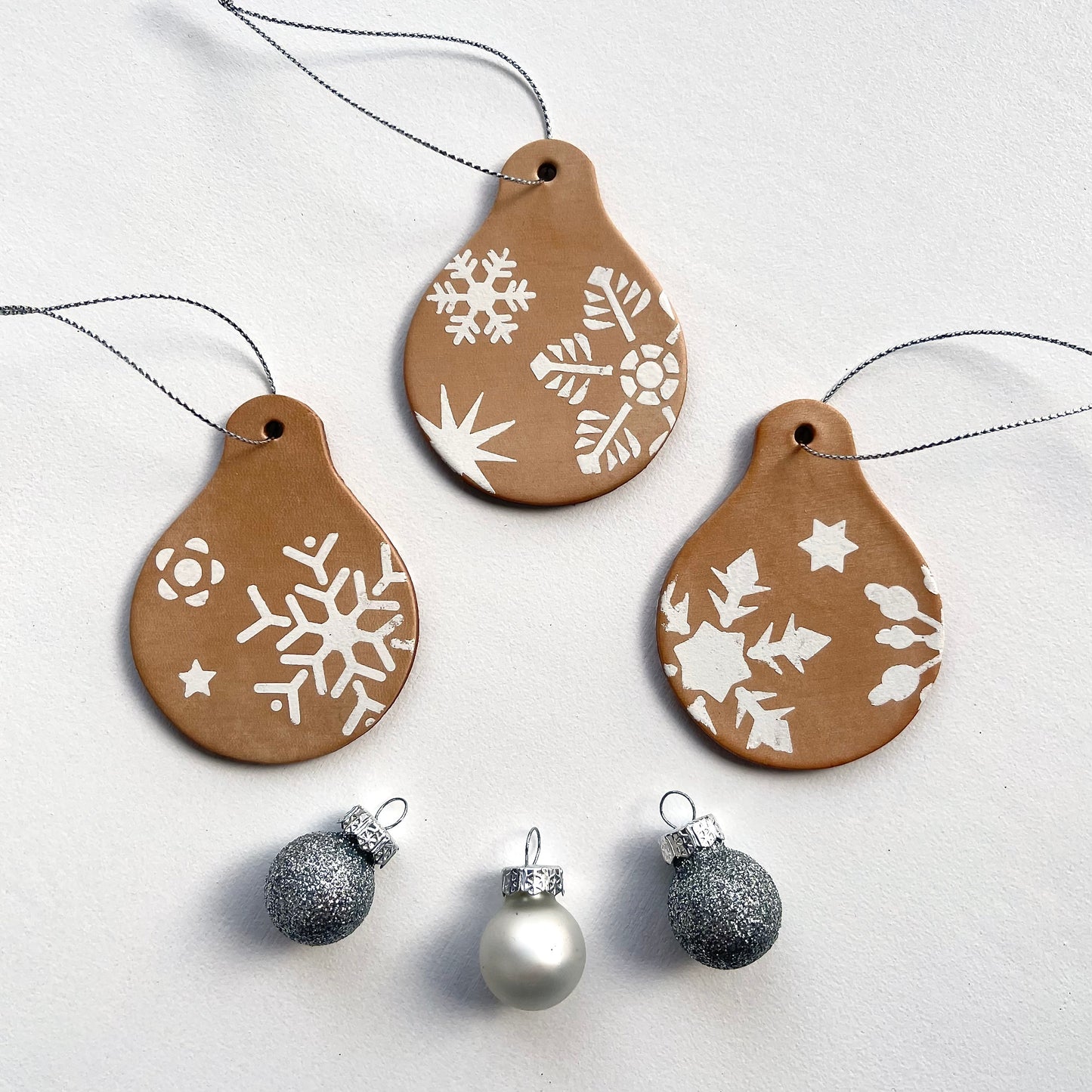 Snowflake Leather Bauble Hanging Decoration