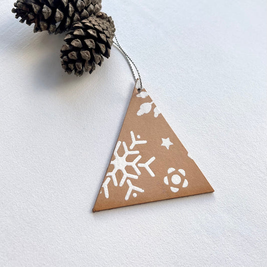 Snowflake Leather Tree Hanging Decoration