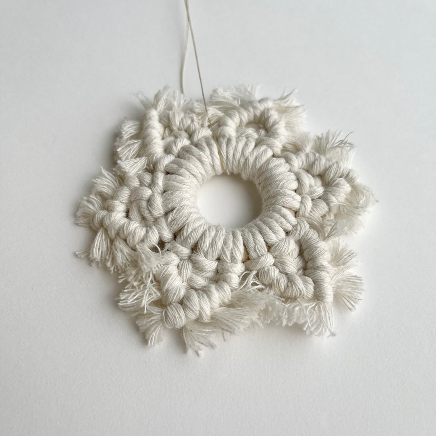 Cream Macrame Snowflake Hanging Decoration