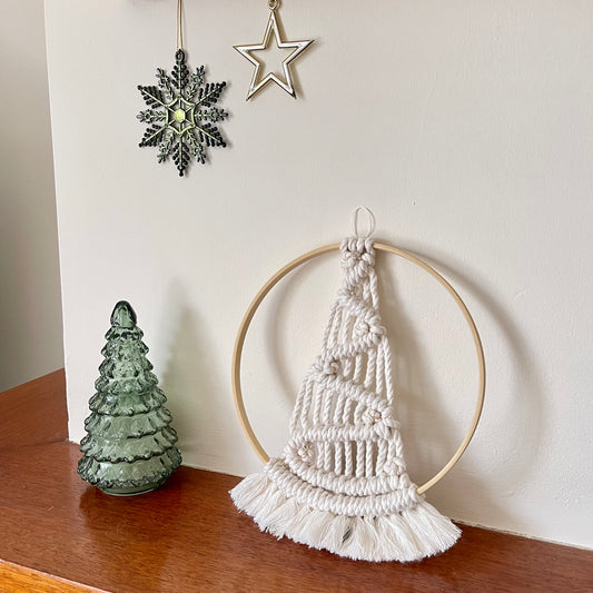 Cream Macrame Christmas Tree