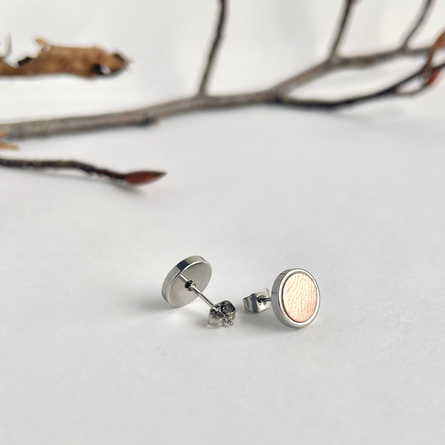 Metallic Leather Stud Earrings