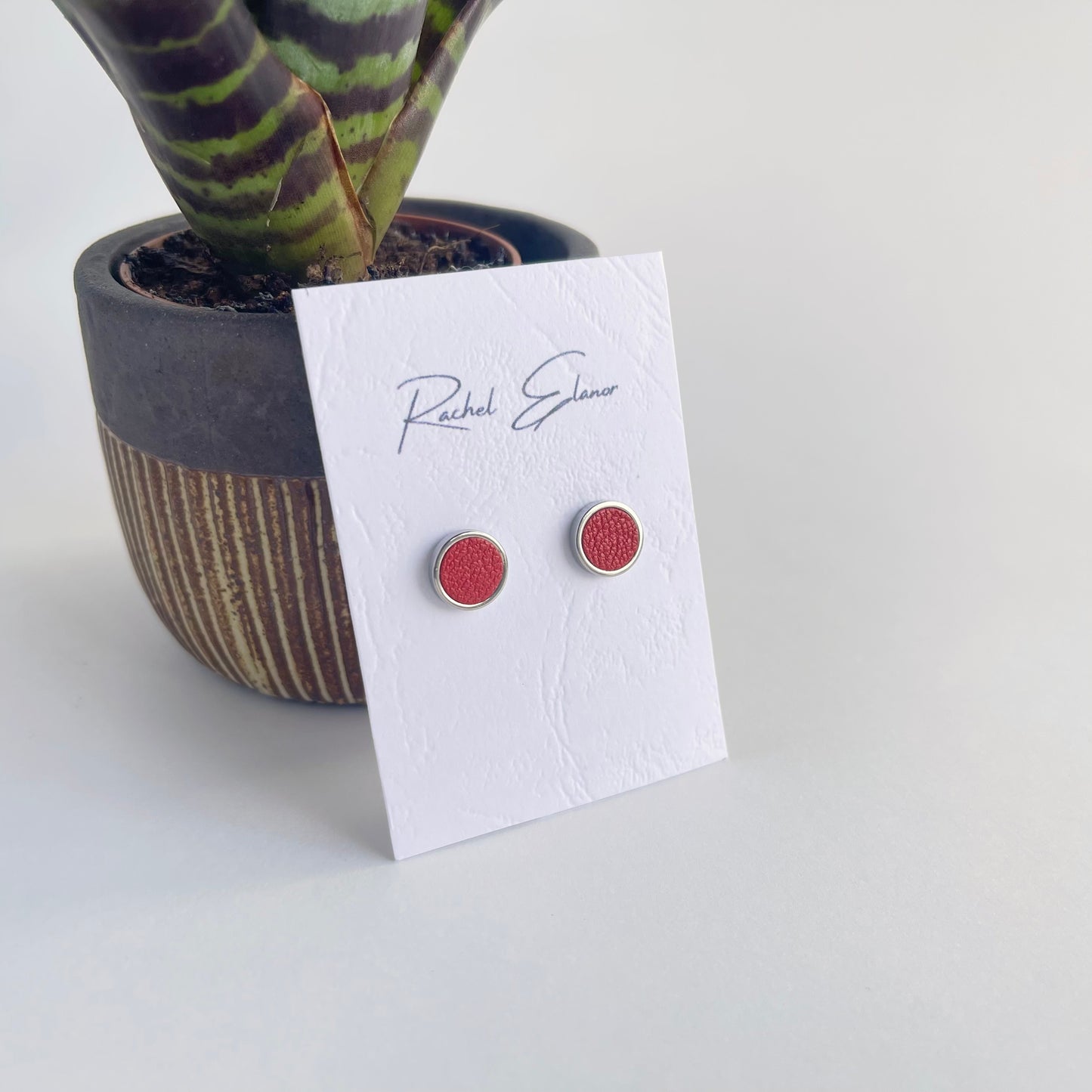 Leather Stud Earrings