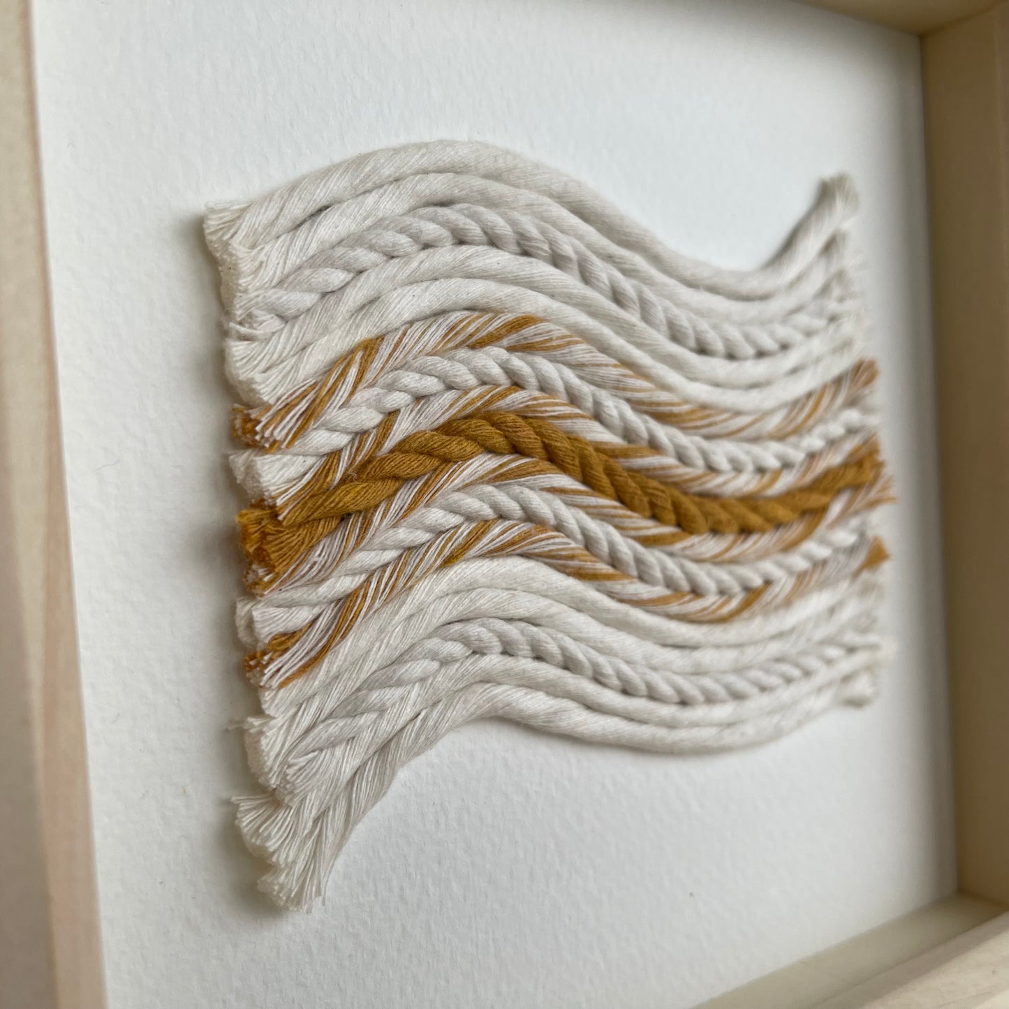 Yellow and Cream Rope Textile Art
