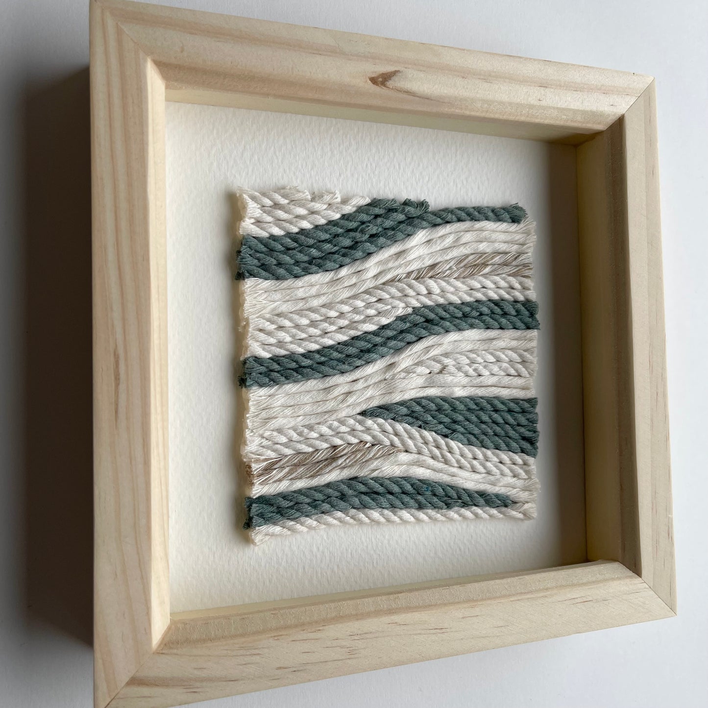 Green and Cream Rope Textile Art