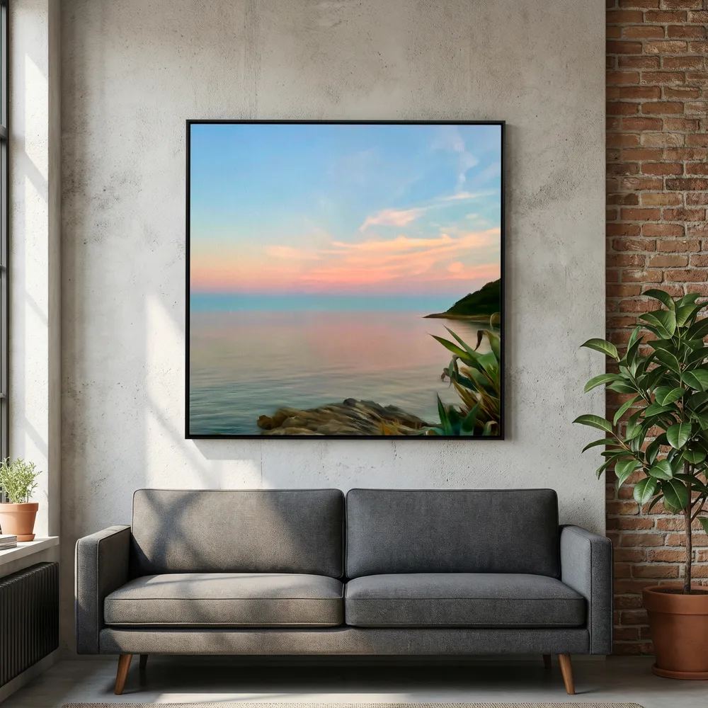 Twilight at Swanpool Beach Square Canvas