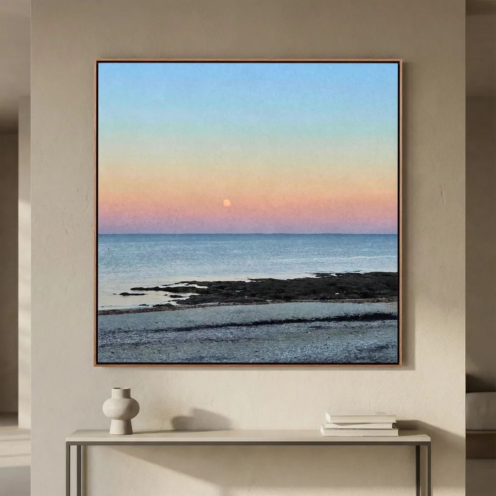 Gylly Beach Moonrise Square Canvas