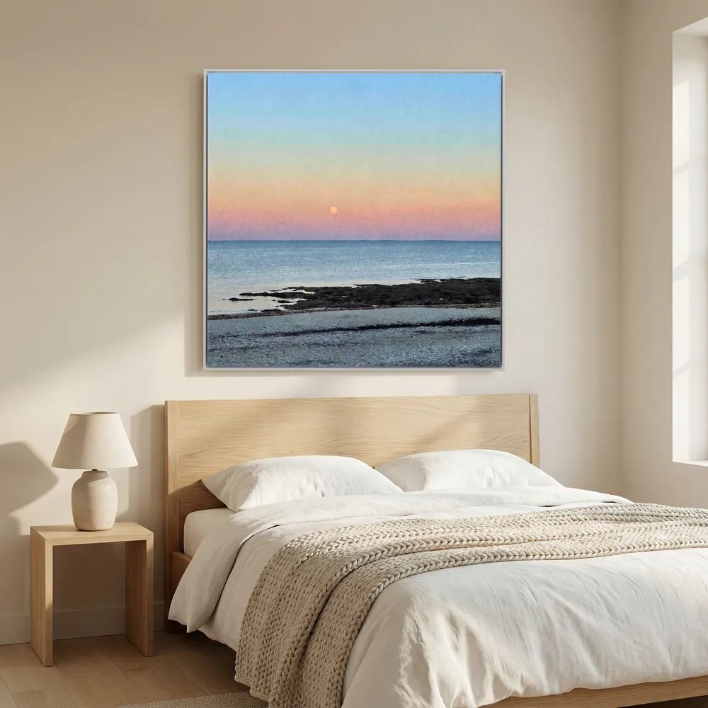 Gylly Beach Moonrise Square Canvas