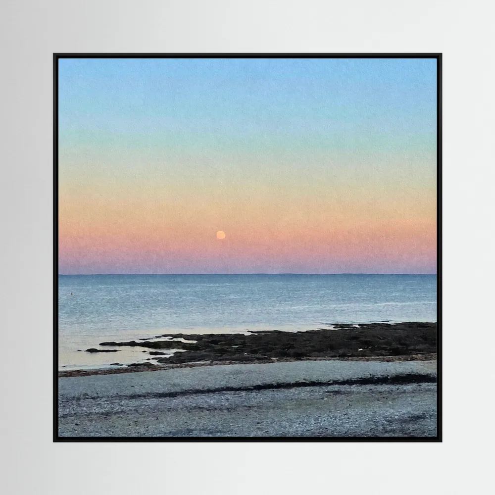 Gylly Beach Moonrise Square Canvas
