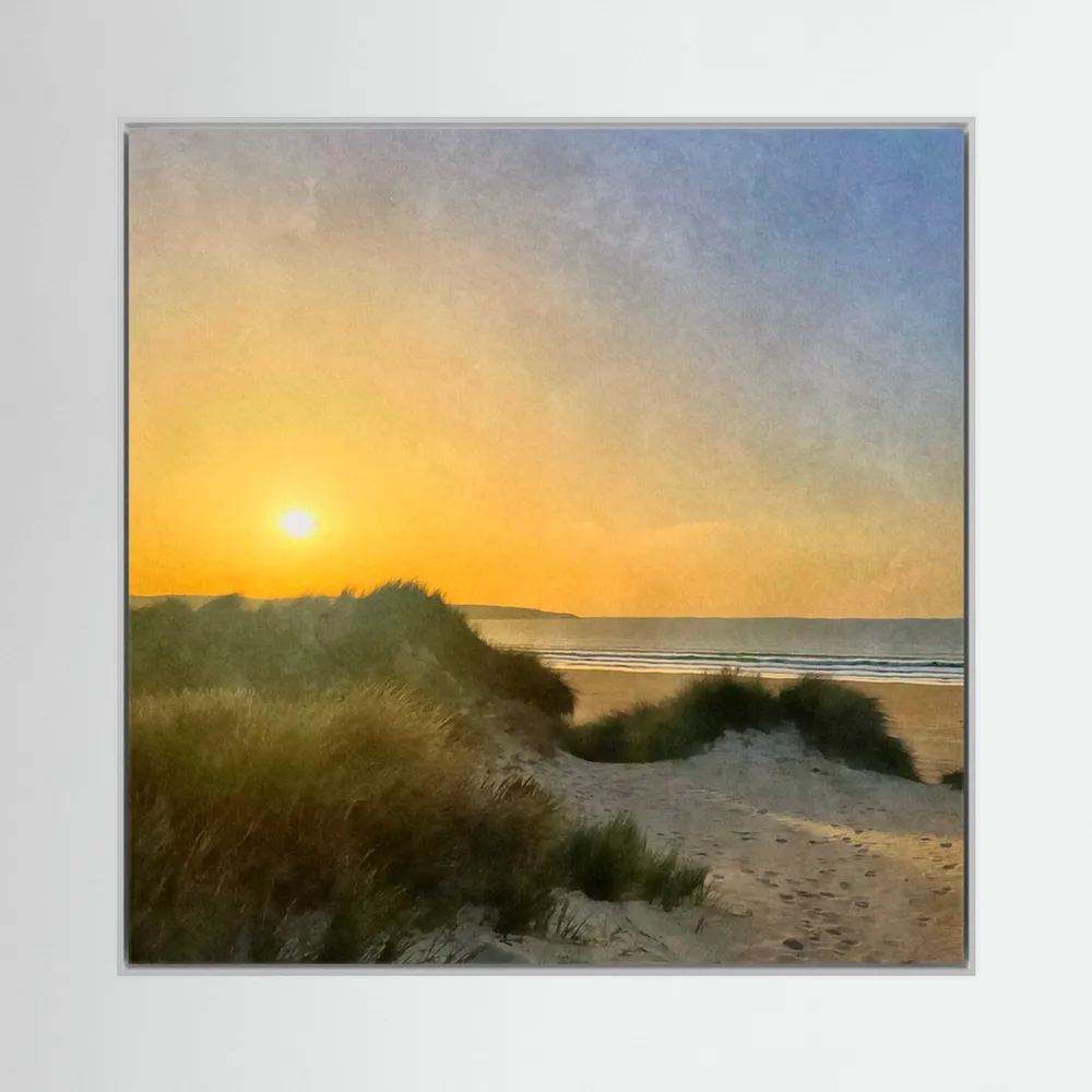 Hayle Dunes Sunset Square Canvas