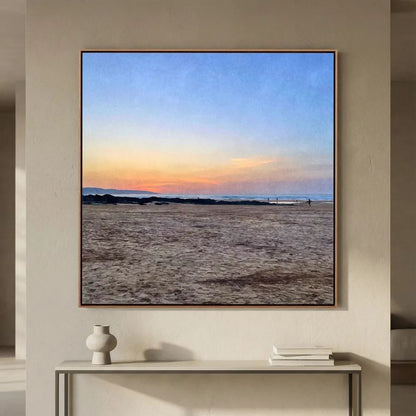 Sunset at Hayle Towans Square Canvas