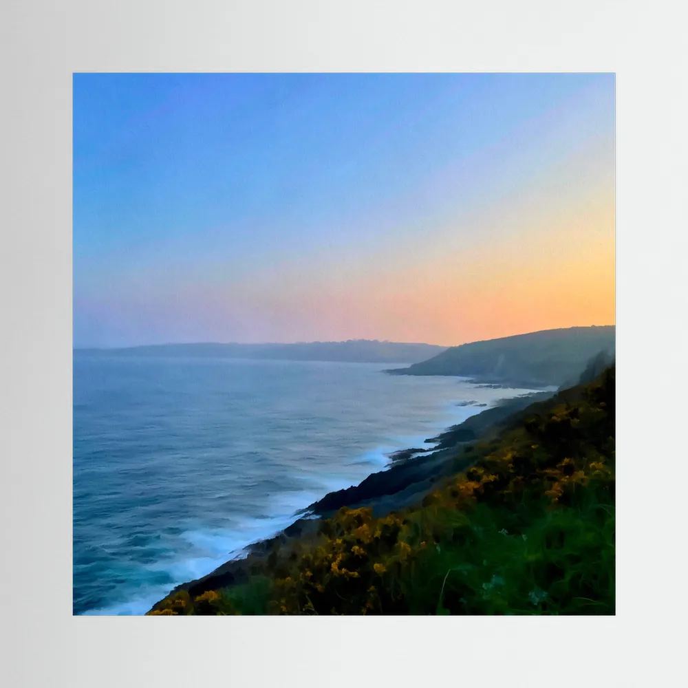 Maenporth Coast Path Square Canvas