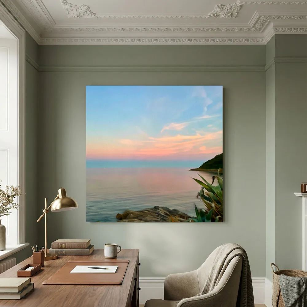 Twilight at Swanpool Beach Square Canvas