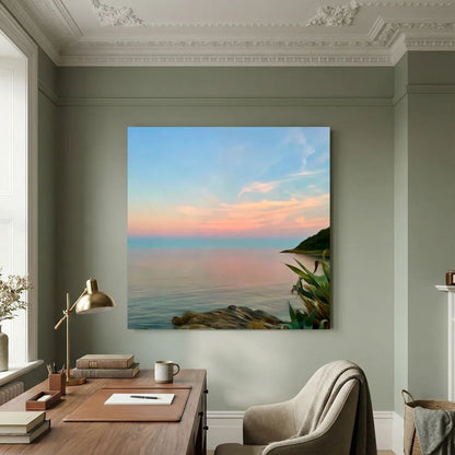 Twilight at Swanpool Beach Square Canvas