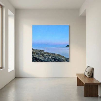 Swanpool Evening Moonrise Square Canvas