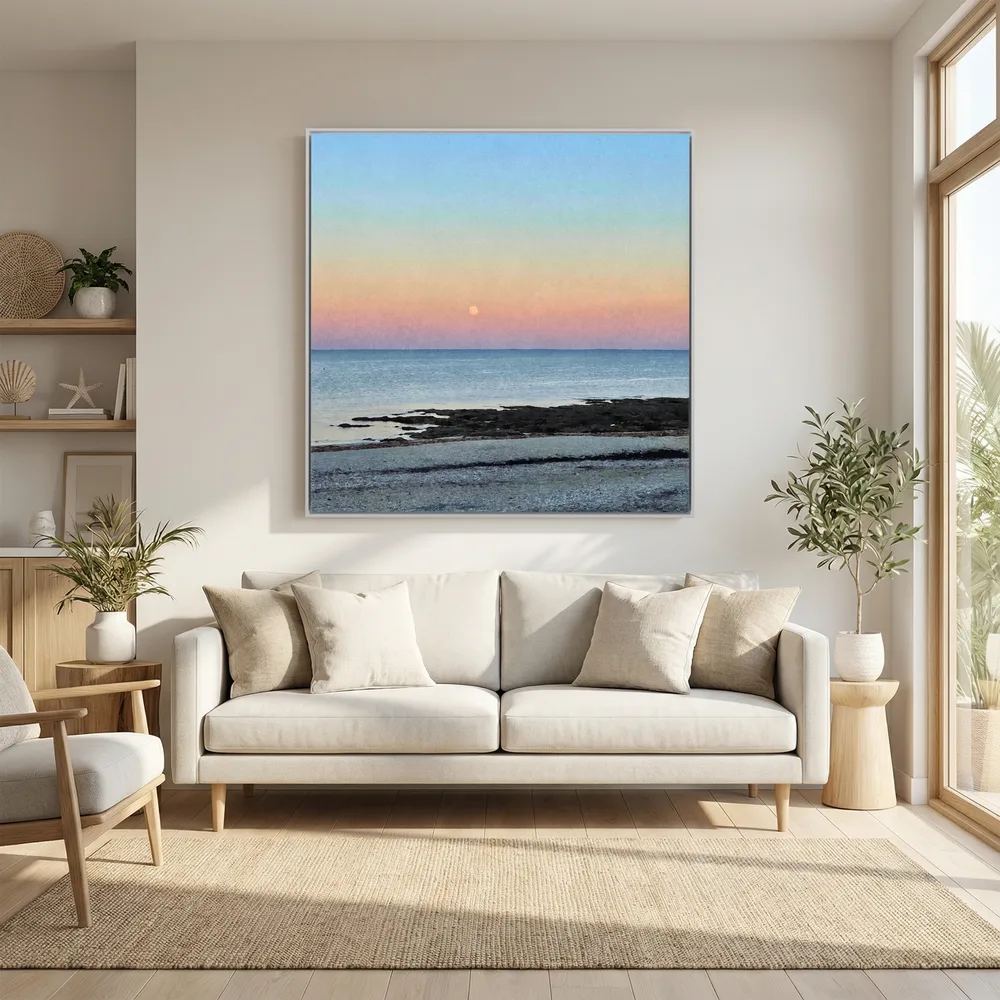 Gylly Beach Moonrise Square Canvas