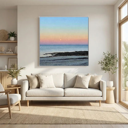 Gylly Beach Moonrise Square Canvas