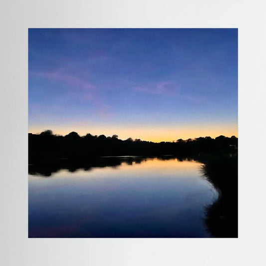 Late Evening at Swanpool Lake Square Canvas