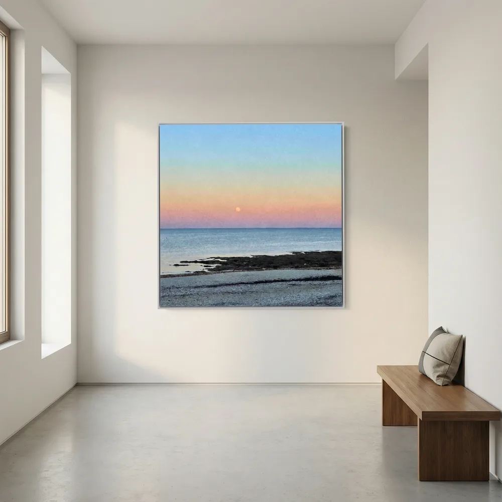 Gylly Beach Moonrise Square Canvas