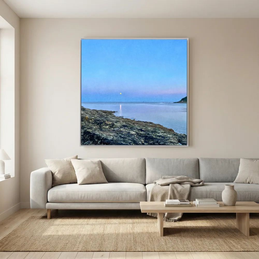 Swanpool Evening Moonrise Square Canvas