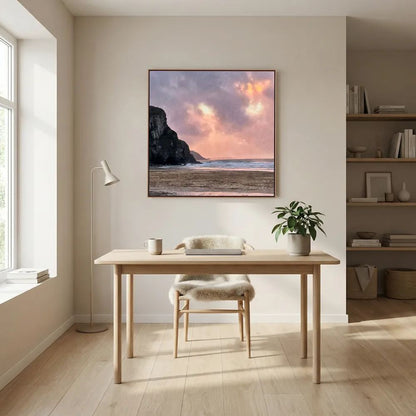 Twilight at Porthtowan Square Canvas