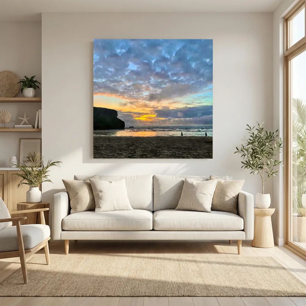 Mawgan Porth Sunset Square Canvas