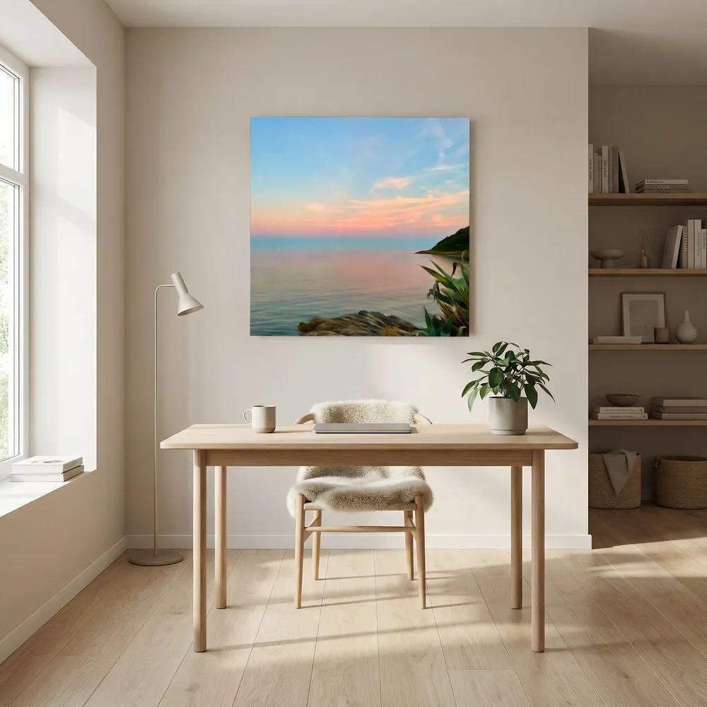 Twilight at Swanpool Beach Square Canvas
