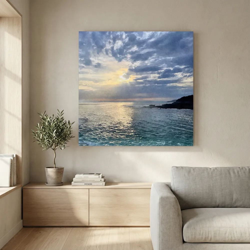 Porthleven Evening Square Canvas