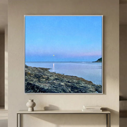 Swanpool Evening Moonrise Square Canvas