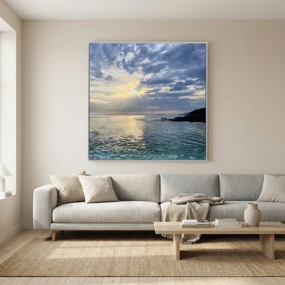 Porthleven Evening Square Canvas