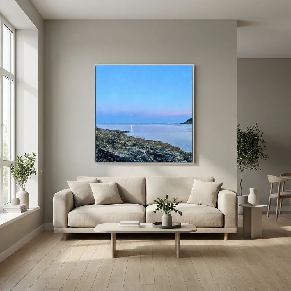 Swanpool Evening Moonrise Square Canvas