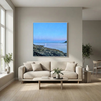 Swanpool Evening Moonrise Square Canvas