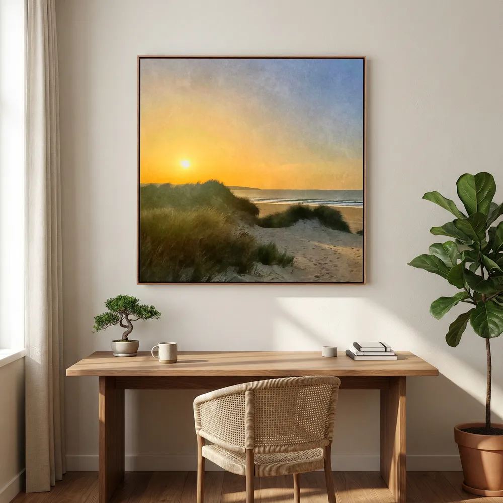 Hayle Dunes Sunset Square Canvas