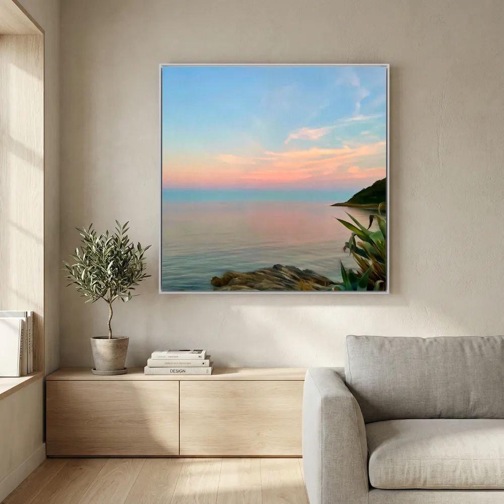 Twilight at Swanpool Beach Square Canvas