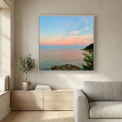 Twilight at Swanpool Beach Square Canvas
