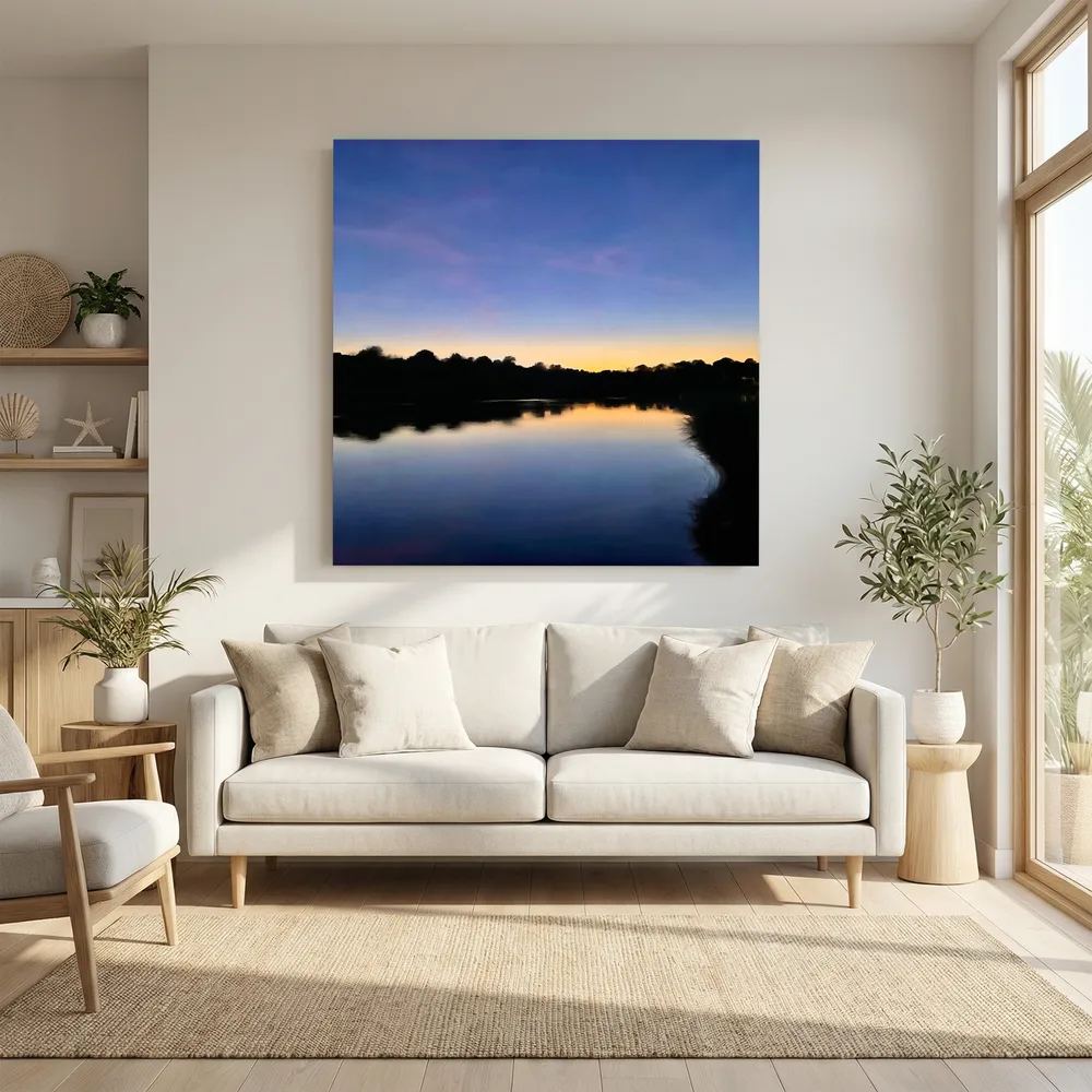 Late Evening at Swanpool Lake Square Canvas