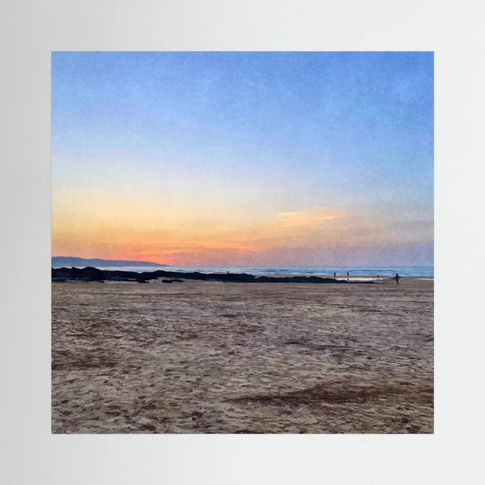 Sunset at Hayle Towans Square Canvas