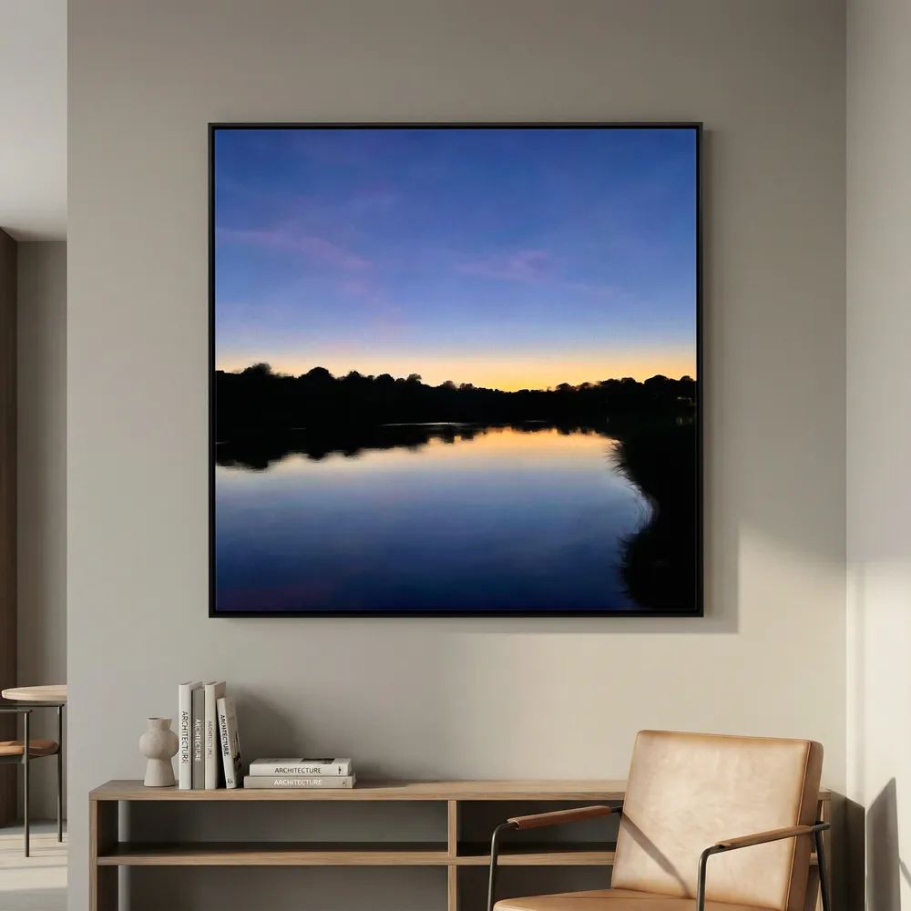 Late Evening at Swanpool Lake Square Canvas