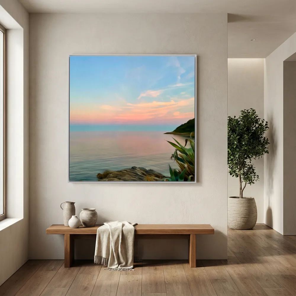 Twilight at Swanpool Beach Square Canvas