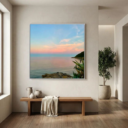 Twilight at Swanpool Beach Square Canvas