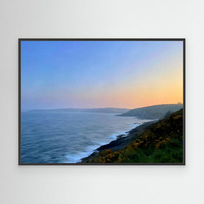 Maenporth Coast Path at Sunset Canvas Print