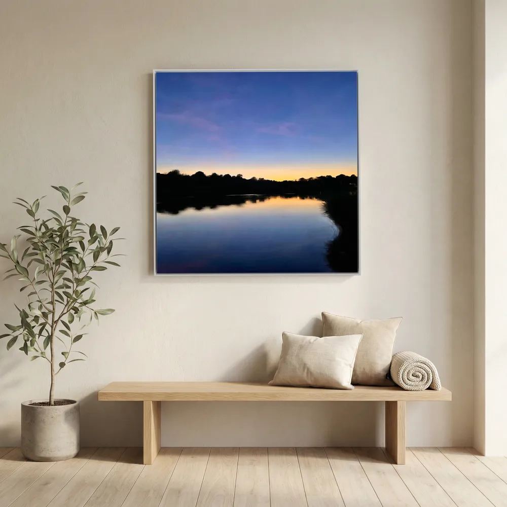Late Evening at Swanpool Lake Square Canvas
