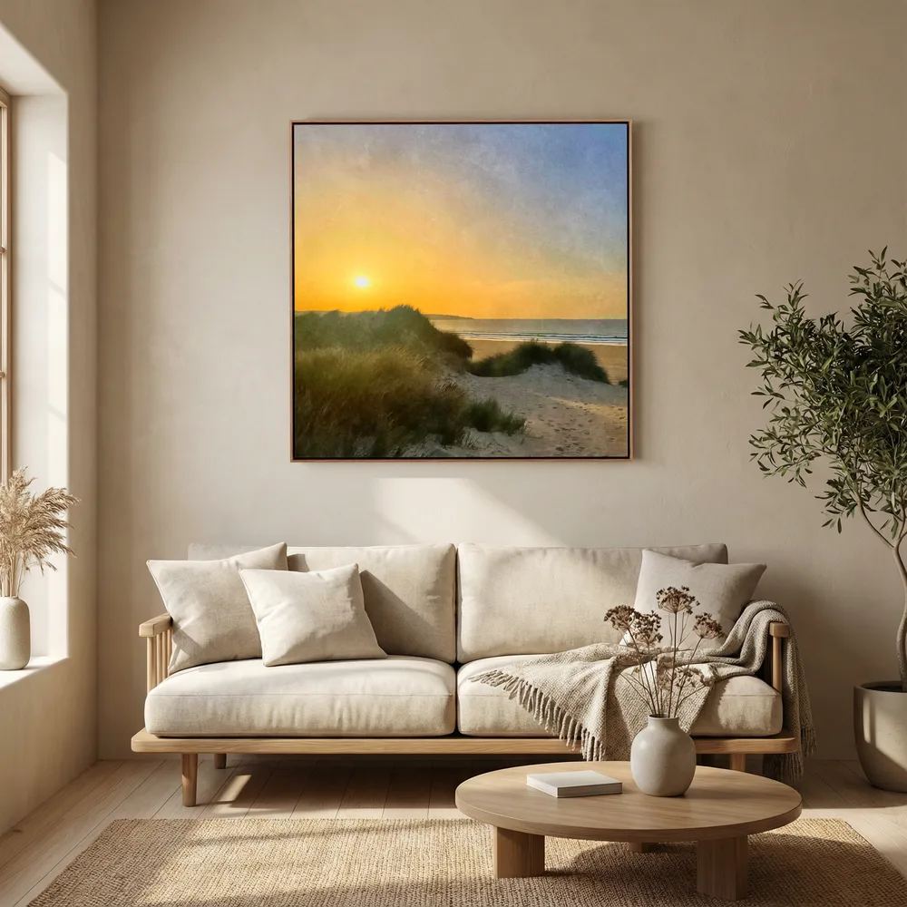Hayle Dunes Sunset Square Canvas