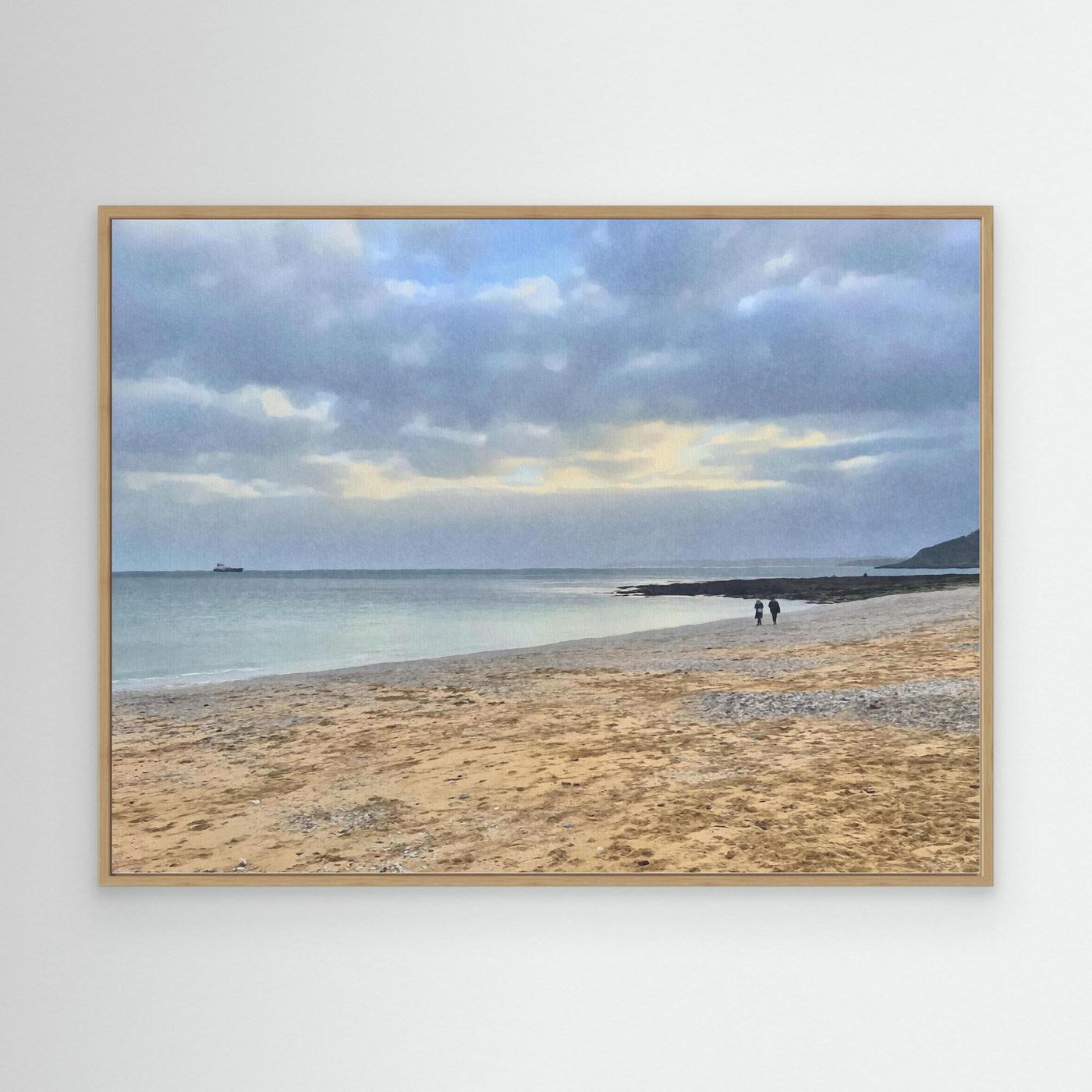 Winter Walk at Gylly Canvas Print