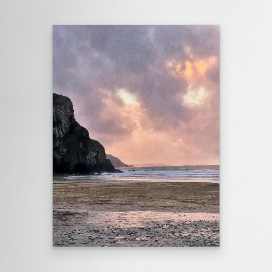 Twilight at Porthtowan Canvas Print