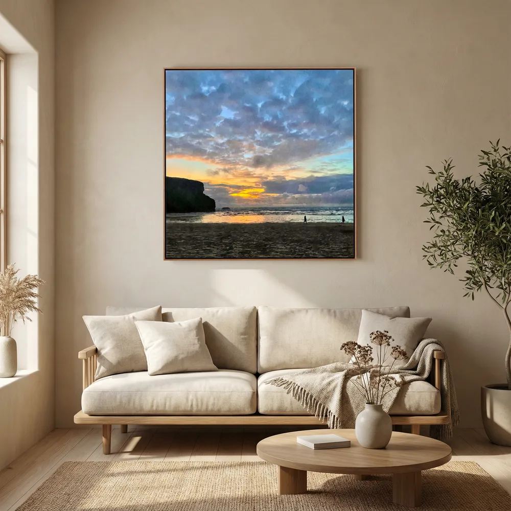 Mawgan Porth Sunset Square Canvas