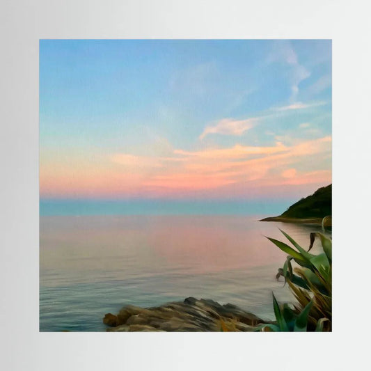 Twilight at Swanpool Beach Square Canvas